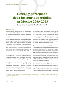 Costos y percepción de la inseguridad pública en México 2009-2015