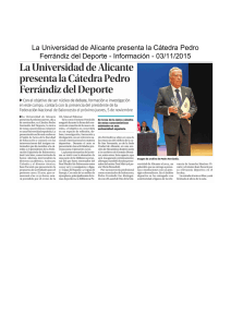 La Universidad de Alicante presenta la Cátedra Pedro Ferrándiz del