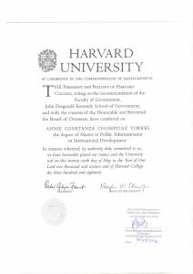 Page 1 HARVARD UNIVERSITY AT CAMBRIDGE IN THE