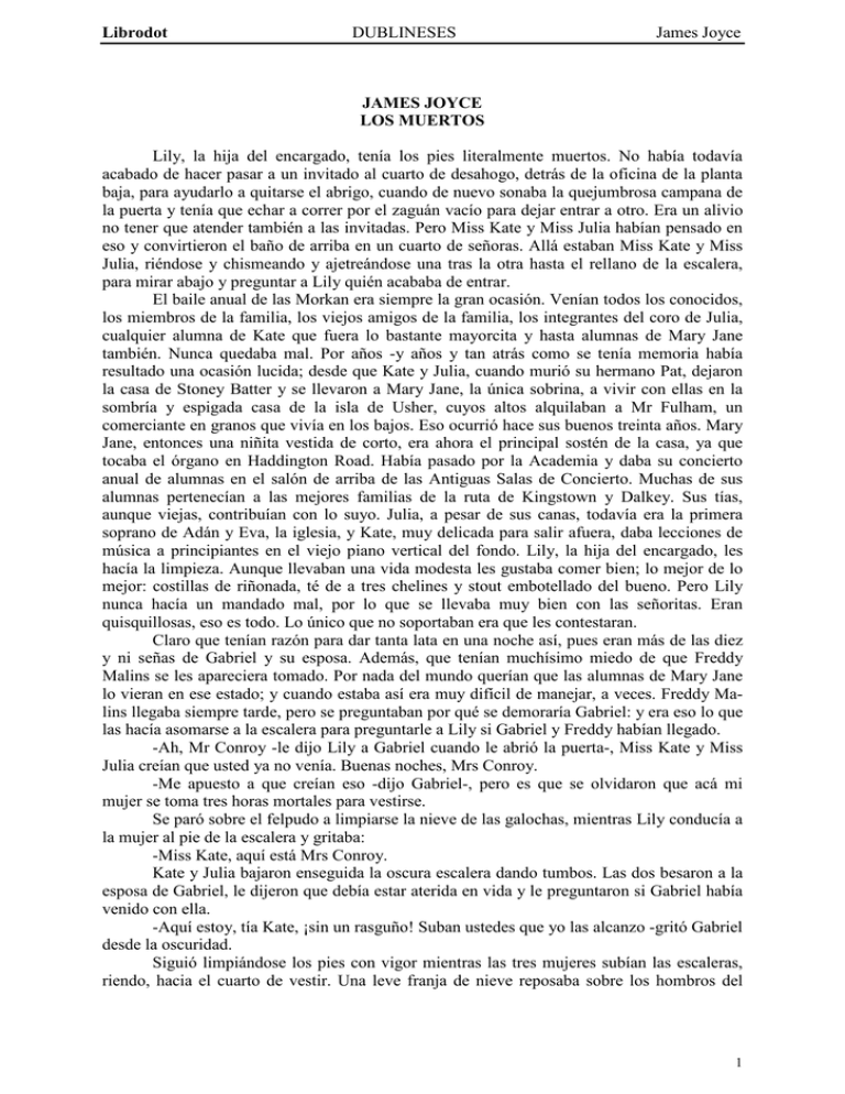 JAMES JOYCE. Los muertos