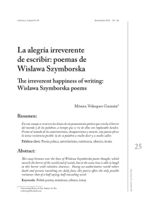 La alegría irreverente de escribir: poemas de Wislawa Szymborska