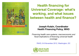 Health financing for Universal Coverage