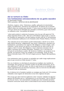 Así se torturó en Chile: los testimonios