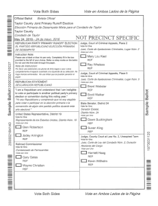 Page 1 Vote Both Sides Official Ballot Boſefa Oficia/ Taylor County