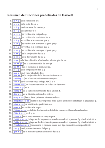 Resumen de funciones predefinidas de Haskell