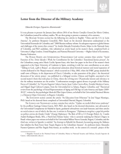 Letter from the Director of the Military Academy