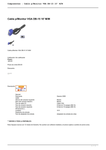 Componentes : Cable p/Monitor VGA DB