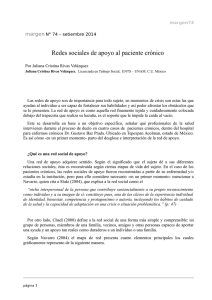 Redes sociales de apoyo al paciente crónico