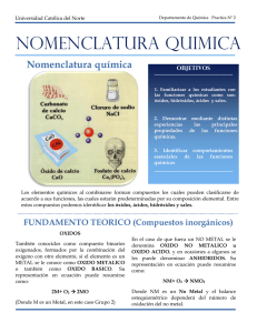 nomenclatura quimica - Tongoy - Universidad Católica del Norte
