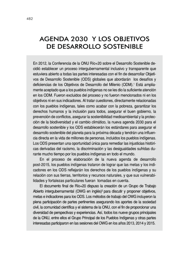 AGENDA 2030 Y LOS OBJETIVOS DE DESARROLLO SOSTENIBLE