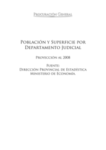 Población y Superficie por Departamento Judicial