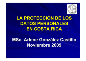 LA PROTECCIÓN DE LOS DATOS PERSONALES EN COSTA RICA