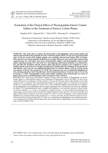 Evaluation of the Clinical Effect of Thymopeptide Enteric
