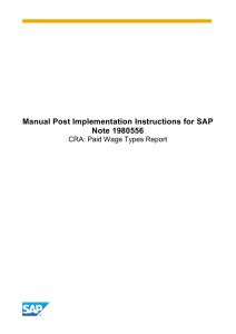 Manual Post Implementation Instructions for SAP Note 1980556