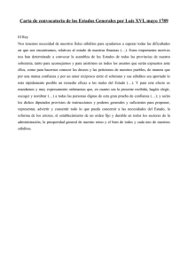Carta de convocatoria de los Estados Generales por Luis XVI, mayo