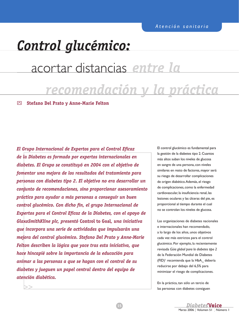 diabetes hba1c buen control glucémico