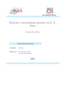 Derecho y razonamiento práctico en CS Nino