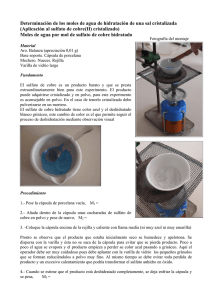Determinación de los moles de agua de hidratación de una sal