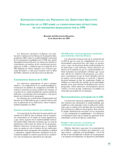 Conclusiones básicas de la OEI Recomendaciones principales de