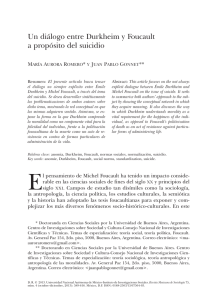 Un diálogo entre Durkheim y Foucault a propósito del suicidio