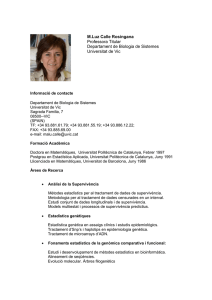 M.Luz Calle Rosingana Professora Titular Departament de Biologia