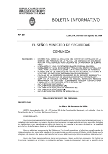 N° 29 - Ministerio de Seguridad Provincia de Buenos Aires