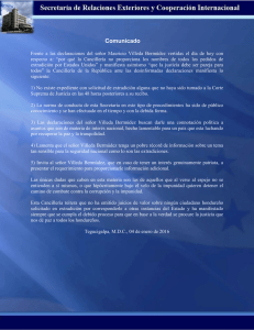 Comunicado: Frente a las declaraciones del señor Mauricio Villeda