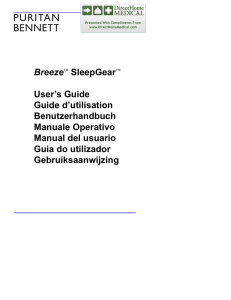 Breeze SleepGear User`s Guide Guide d
