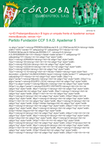 Partido Fundación CCF 5 AD Apademar 5
