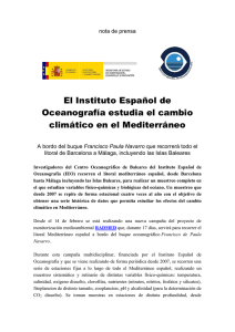 El Instituto Español de Oceanografía estudia el cambio climático en