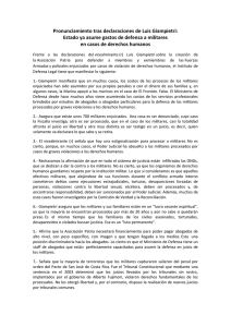 Pronunciamiento tras declaraciones de Luis Giampietri: Estado ya