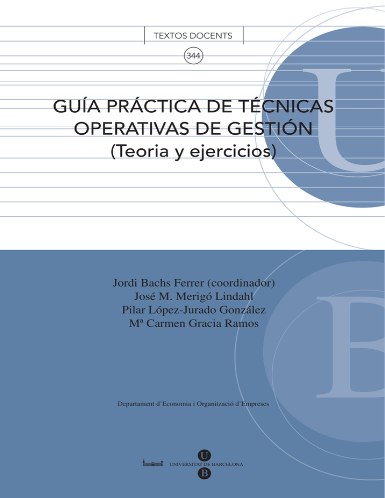 GUÍA PRÁCTICA DE TÉCNICAS OPERATIVAS DE GESTIÓN