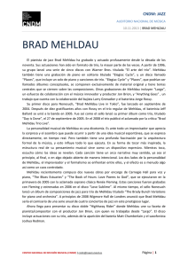 Biografía de Brad Mehldau - Centro Nacional de Difusión Musical