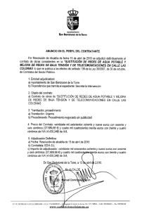 contrato de obras consistentes en la “SUSTITUCIÓN DE REDES DE