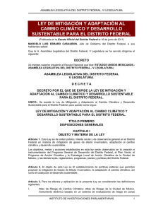 LEY DE MITIGACIÓN Y ADAPTACIÓN AL CAMBIO CLIMÁTICO Y