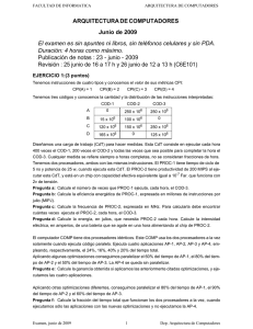 ARQUITECTURA DE COMPUTADORES Junio de 2009 El