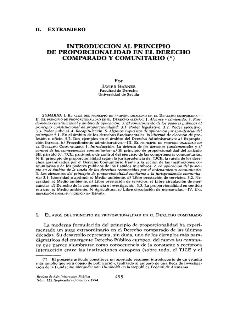 Aproximación Al Principio De Proporcionalidad En El Derecho