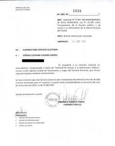 or. ORD. N9 ¡ - Servicio Electoral, SERVEL