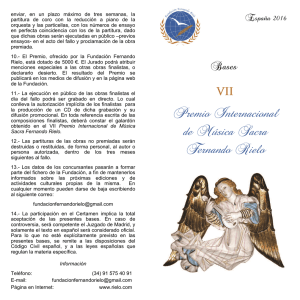 Bases VI Premio internacional de Música Sacra Fernando Rielo