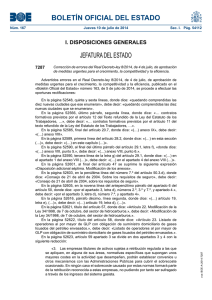 Corrección de errores del Real Decreto-ley 8/2014