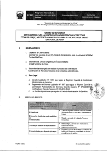 convocatoria para termino de referencia la contratacion