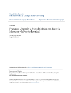 Francisco Umbral y la Movida Madrilena. Entre la Memoria y la