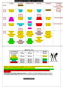 horario octubre 2014 xanadu - Escuela de Baile Xanadú Córdoba