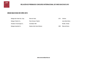 Listado de premiados Concurso Internacional de Vinos Bacchus 2015.