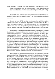 RIVA-AGÜERO Y OSMA, José de la. Epistolario