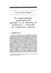 El comportamiento empresarial del agricultor en la dinámica de