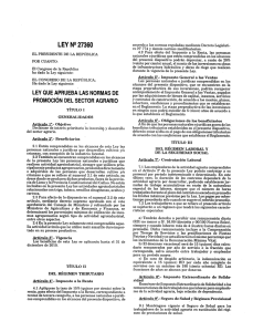 Page 1 LEY Nº 27360 EL PRESIDENTE DE LA REPÚBLICA POR
