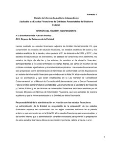 Formato 3 Modelo de Informe de Auditoría Independiente
