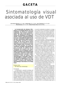 Sintomatología visual asociada al uso de VDT