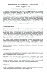 MODIFCACION DE CONTRATO DE PRESTACIÓN DE SERVICIOS